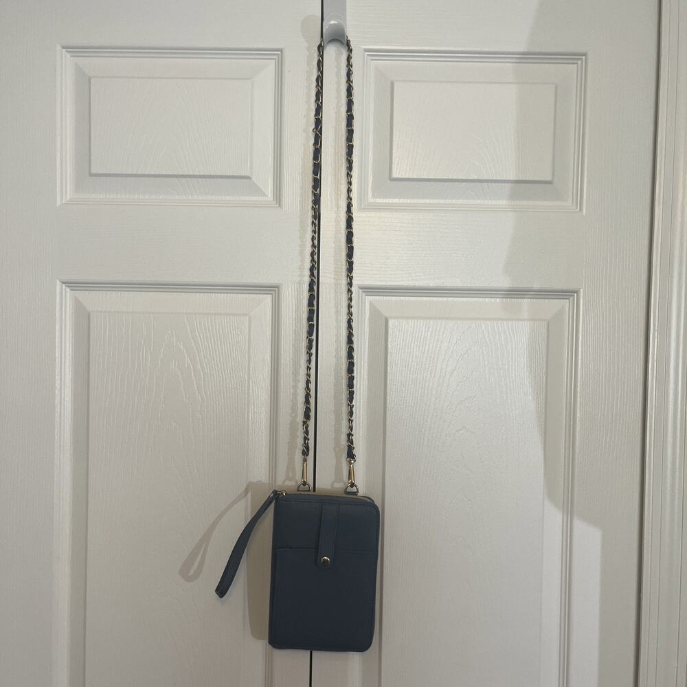 G.I.L.I. Faux Leather Wallet Crossbody with Chain Strap - Picture 2 of 14